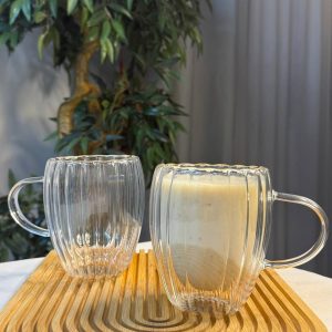 لیوان پیرکس دوجداره راه راه