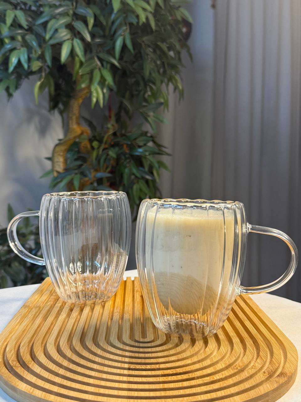 لیوان پیرکس دوجداره راه راه 1 لیوان پیرکس دوجداره راه راه