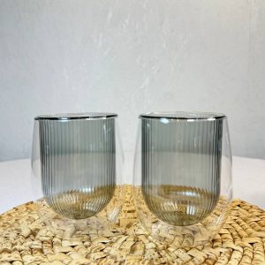 لیوان پیرکس دوجداره دودی